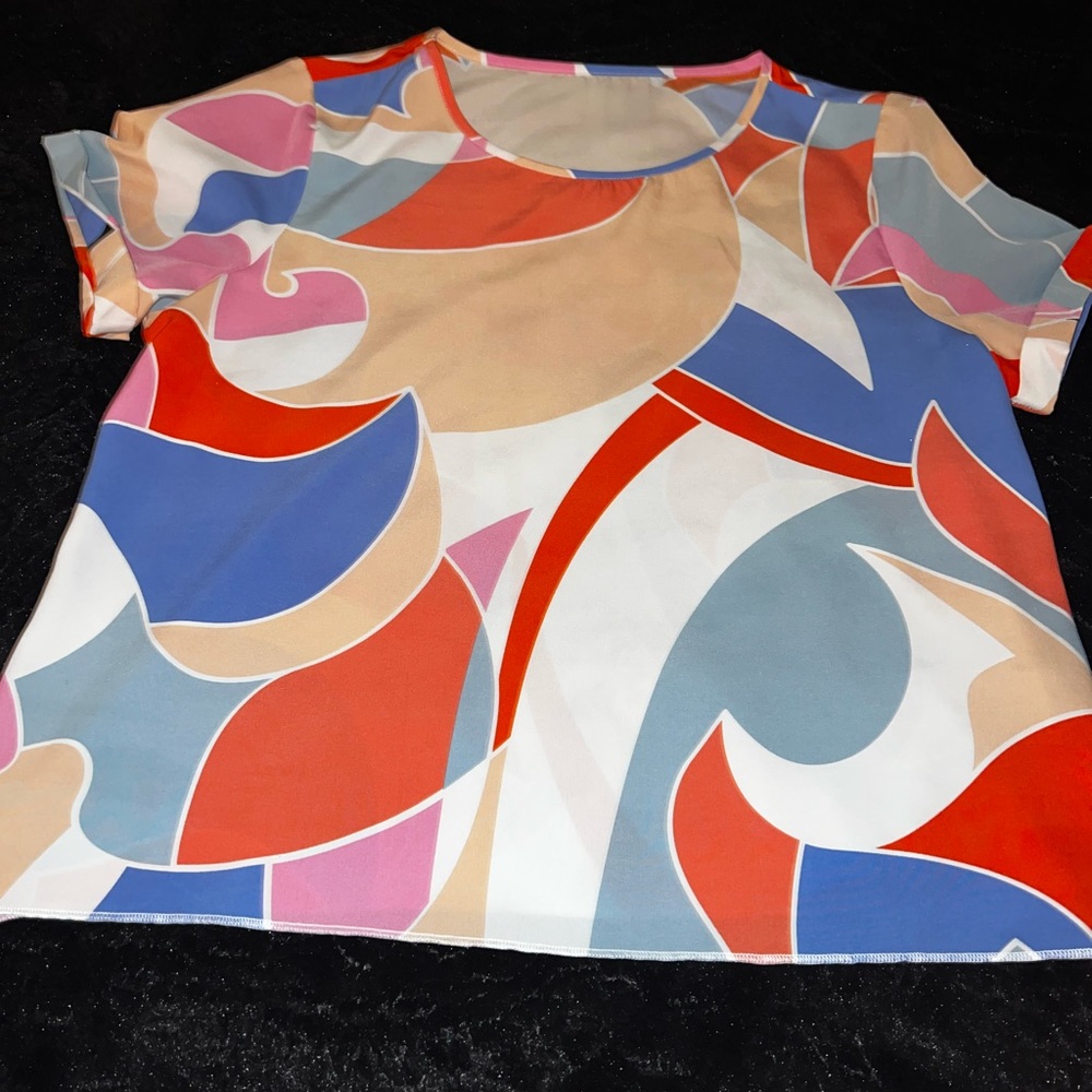 Multi color polyester blouse